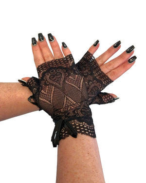 Fingerless Lace Glove with Bow