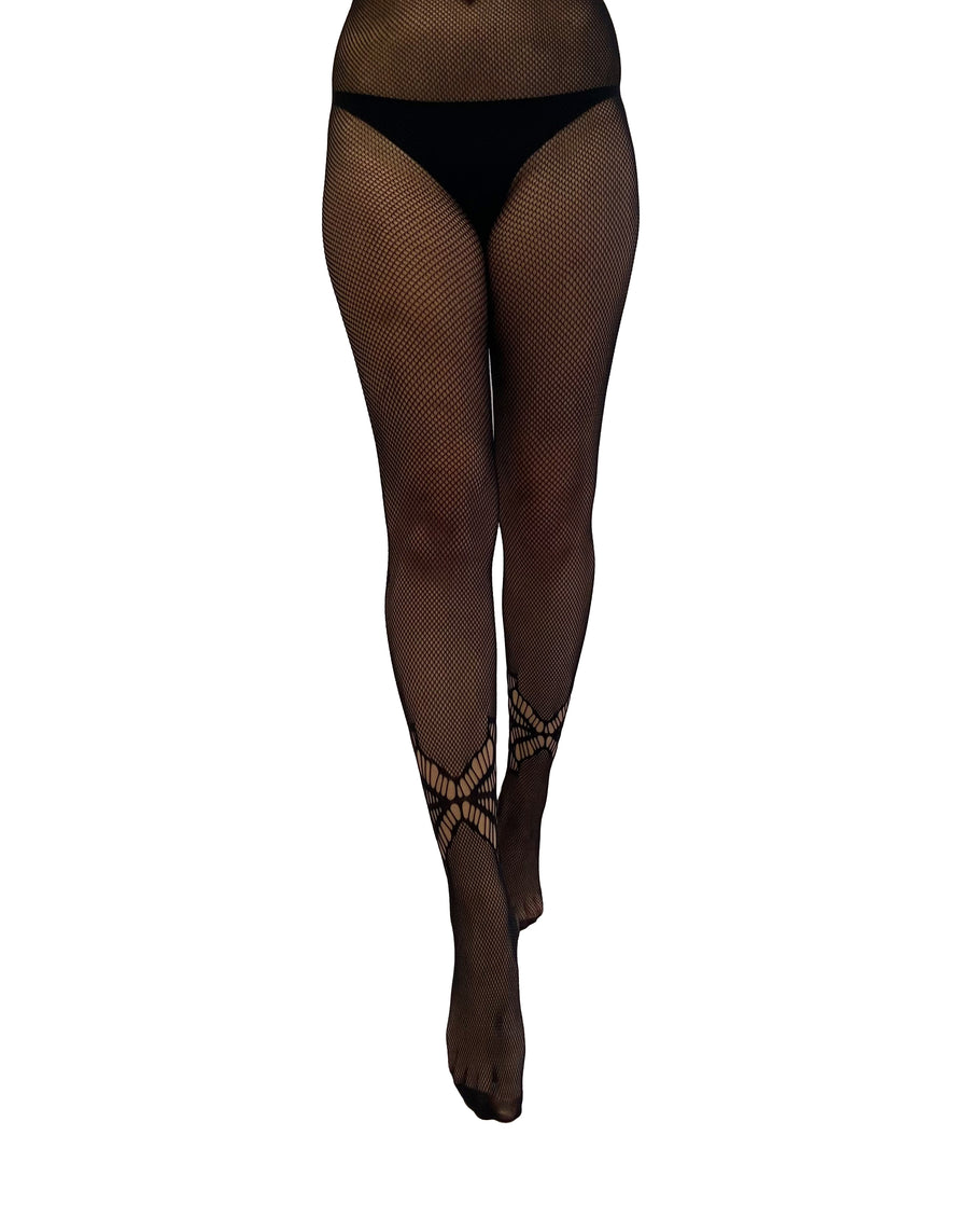 Wholesale Fishnet tights with spider, seam and web design
