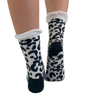 leopard extra wide socks