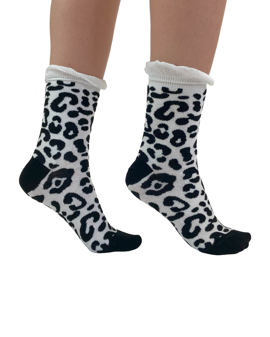Leopard extra wide socks