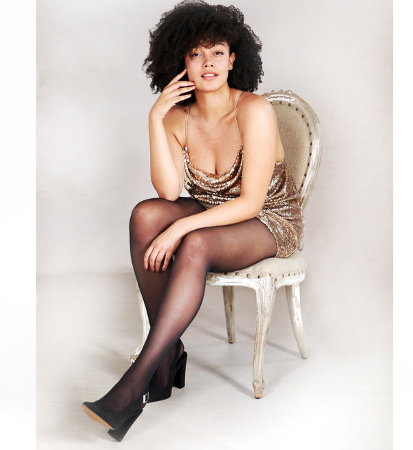 Pamela Mann Italian Style Jive Seamed Curvy Super Stretch Black Tights -   Canada