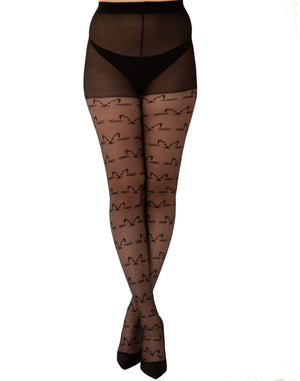 All Over Cat Sheer Tights - Clearance