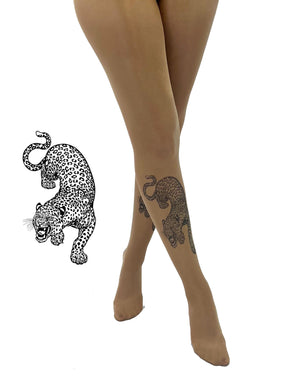 Leopard Tattoo Printed Tights