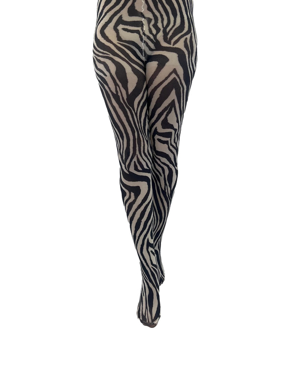 Zebra Printed Tights - Pamela Mann