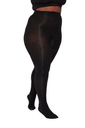Wholesale soft modal tights in plus size black