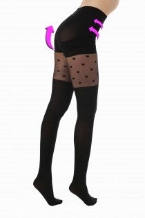 Polka Dot Over The Knee Support Tights - Clearance - Pamela Mann