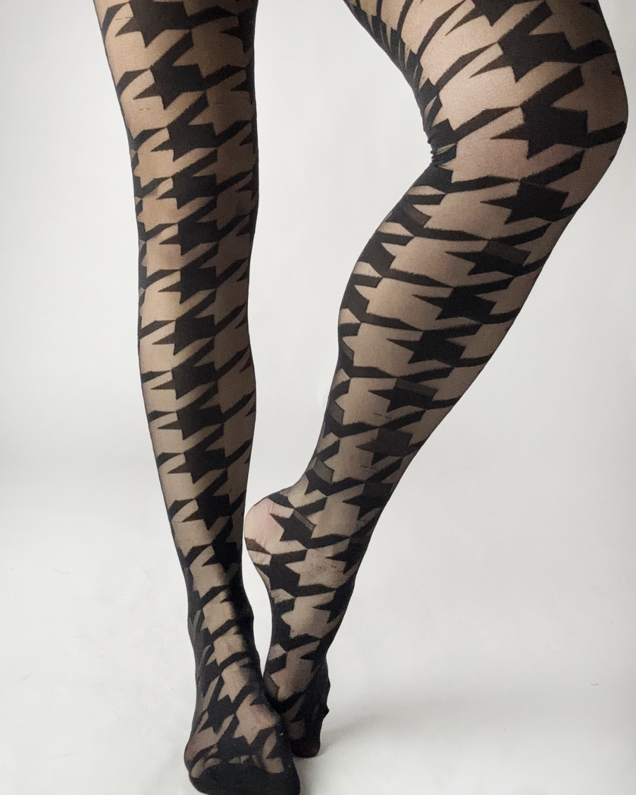 Dogtooth Pattern Tights