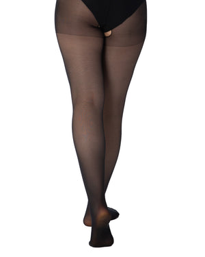 20 Denier Crotchless Tights Black