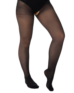 20 Denier Crotchless Tights Black