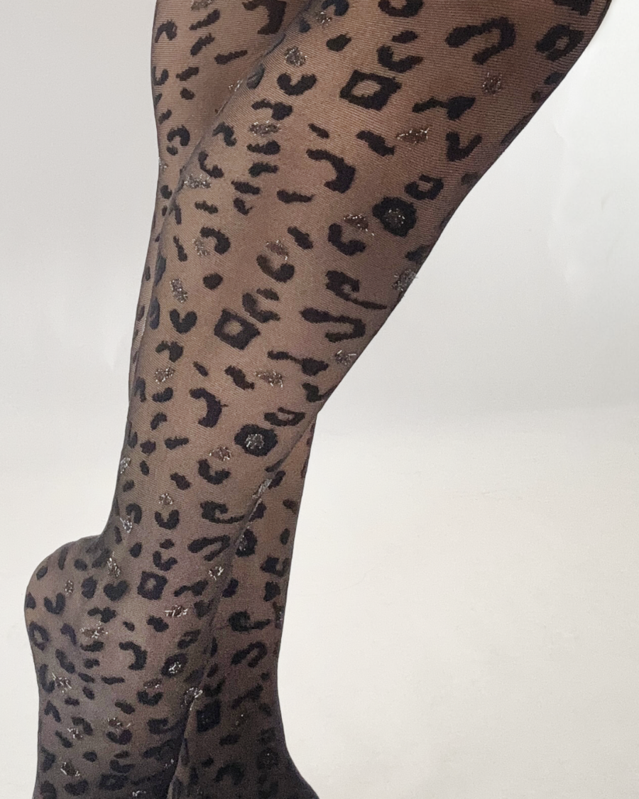 Glitter Leopard CURVY  Tights