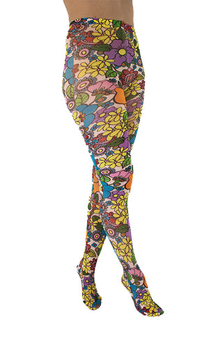 Flower Power Multicoloured Printed Tights