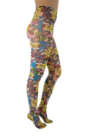Flower Power Multicoloured Printed Tights