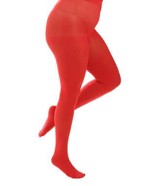 90 Denier Curvy Super Stretch Tights - RED