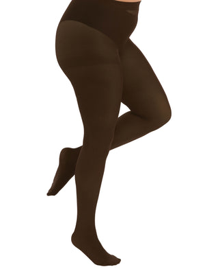 90 Denier Curvy Super Stretch Tights - Chocolate