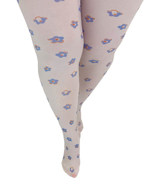 Abstract Floral Curvy Super Stretch Tights