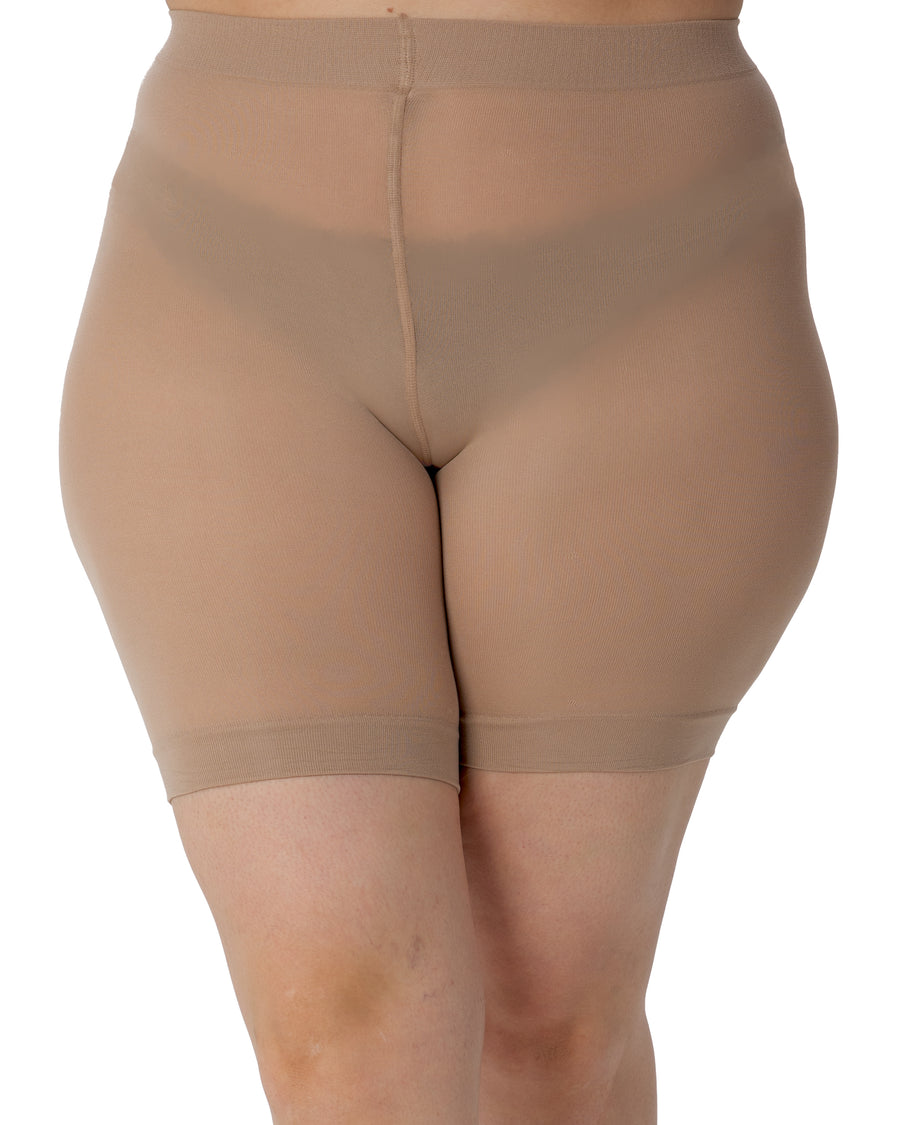 90 Denier Curvy Super Stretch Anti Chafing Shorts from the wholesale chub rub shorts collection from wholesale hosiery brand, Pamela Mann.