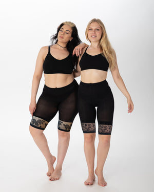 Leopard Lace Trim Comfort Shorts