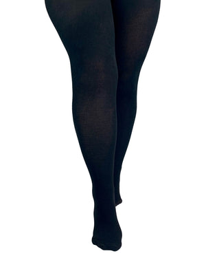 Black Bamboo Tights Curvy Super Stretch