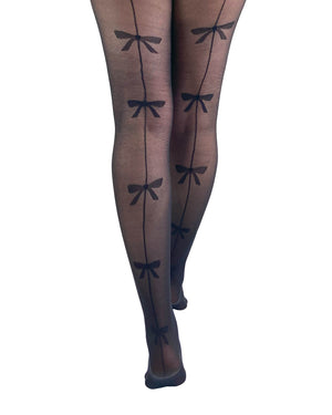 20 Denier Sheer Bow Back Seamed Tights