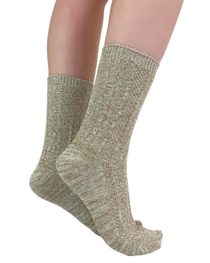 Brown Ribbed Winter Socks