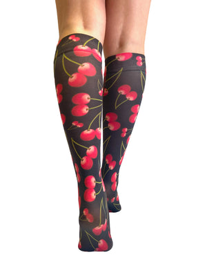 Cherry Soda Printed Knee High Socks