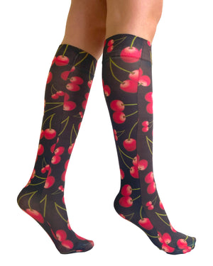 Cherry Soda Printed Knee High Socks