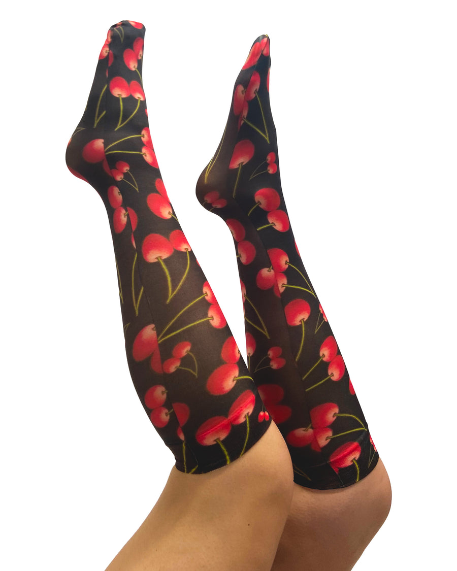 Cherry Soda Printed Knee High Socks