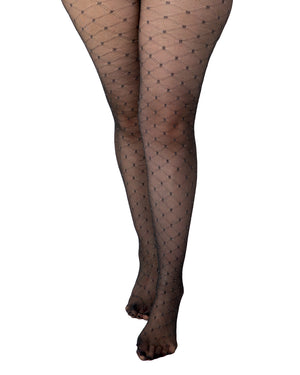 Criss-Cross Glitter Spot Curvy Super Stretch Tights