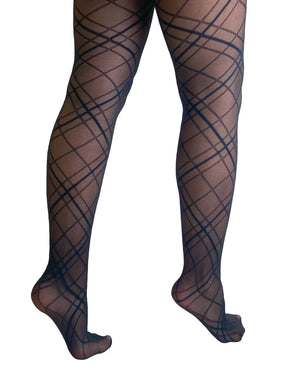 Crosshatched sheer tights
