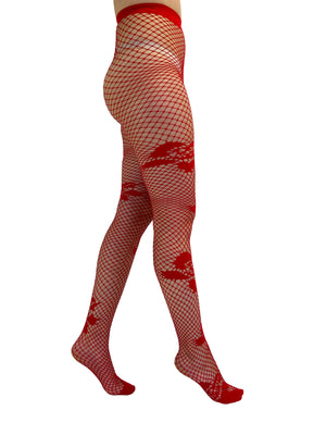 Dancing Girl Red Net Tights