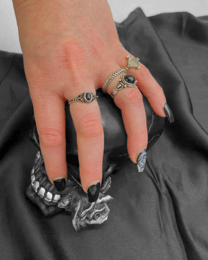 Dark Romance Ring Set Silver
