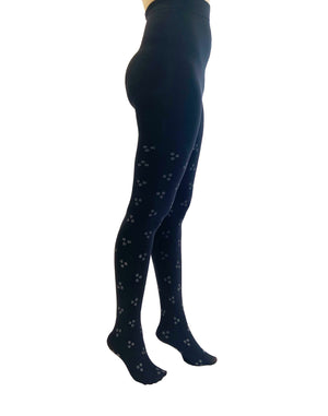 Ditsy Glitter Tights Black and Silver