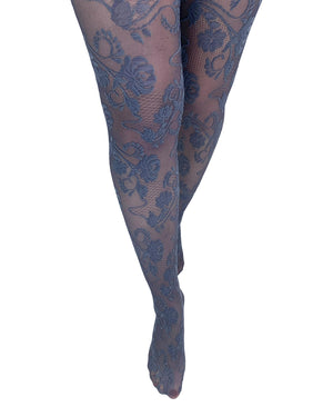 Fleur Lace Blue Tights