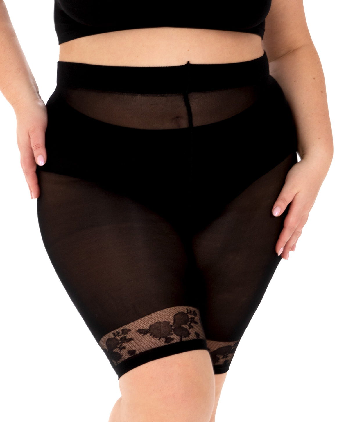 Floral Anti Chafing Shorts, Comfort, Lace