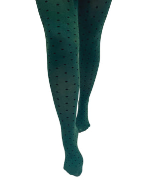 Forest Green and Black Bamboo spot tights