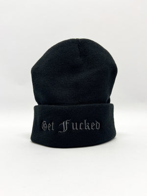 Standing embroidered get f*ucked beanie 