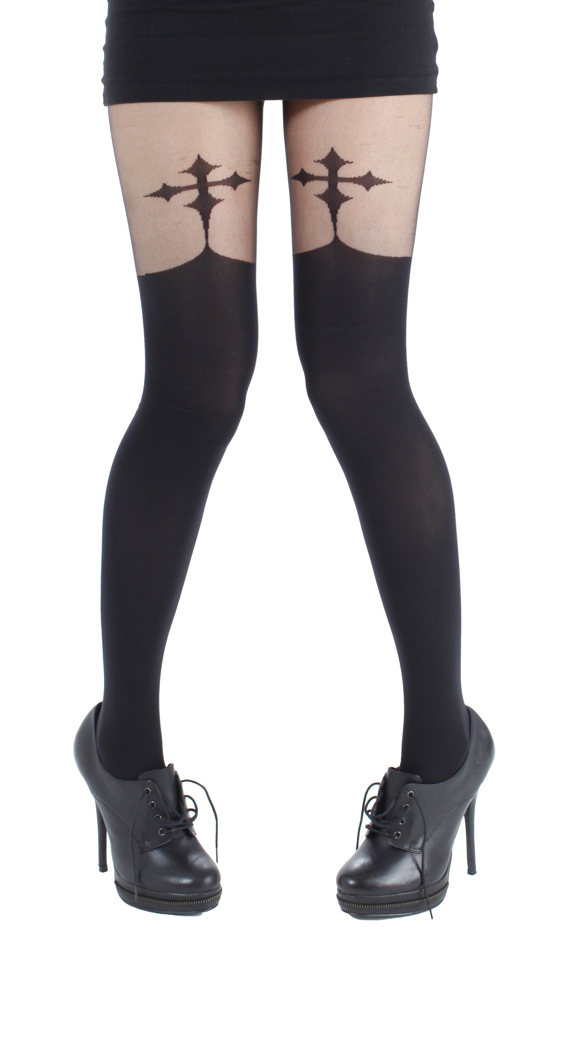 cross suspender tights