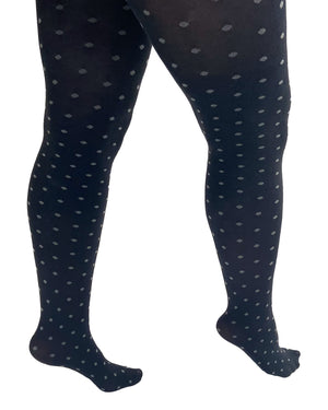 Grey Bamboo Spot Curvy Super Stretch Tights