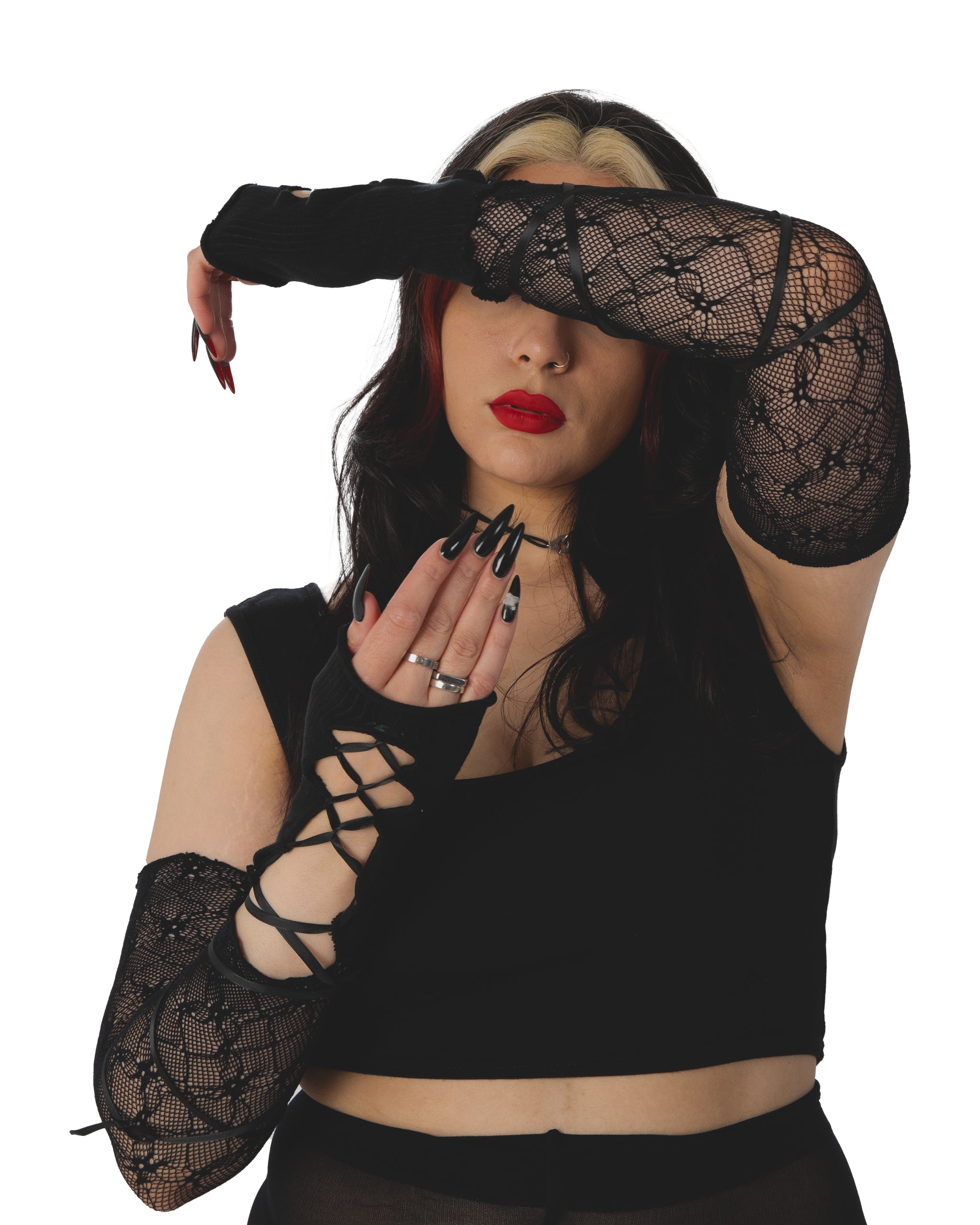 Jersey & Lace Full Sleeve Gloves - Clearance