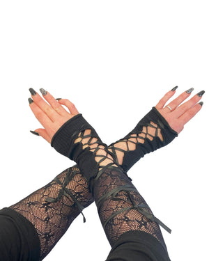 Jersey and Lace Full Sleeve Glove
