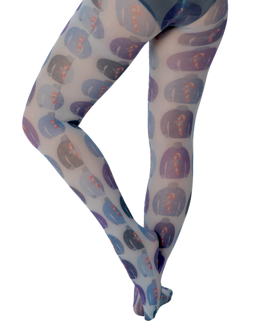 Blue Jumper Printed Tights