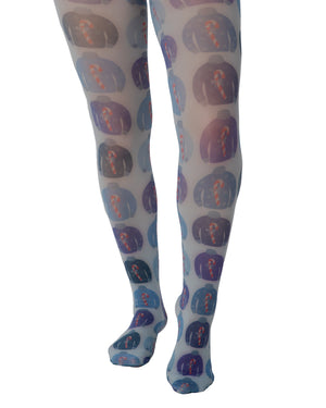 Blue Jumper Printed Tights