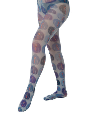 Blue Jumper Printed Tights