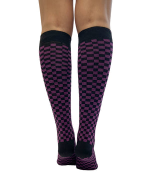 Knee High Checkerboard Socks