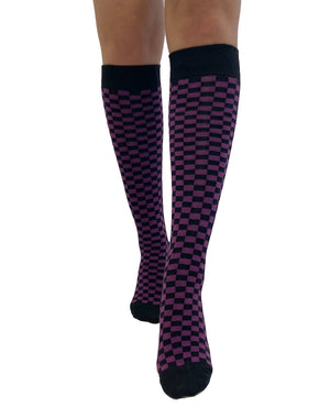 Knee High Checkerboard Socks