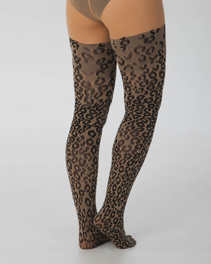 Knitted Leopard Tights