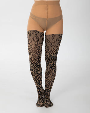 Knitted Leopard Tights