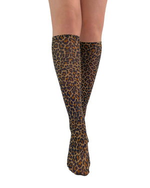Leopard printed knee high socks