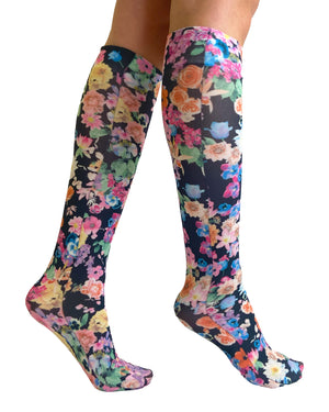 Midnight Garden Printed Knee High Socks