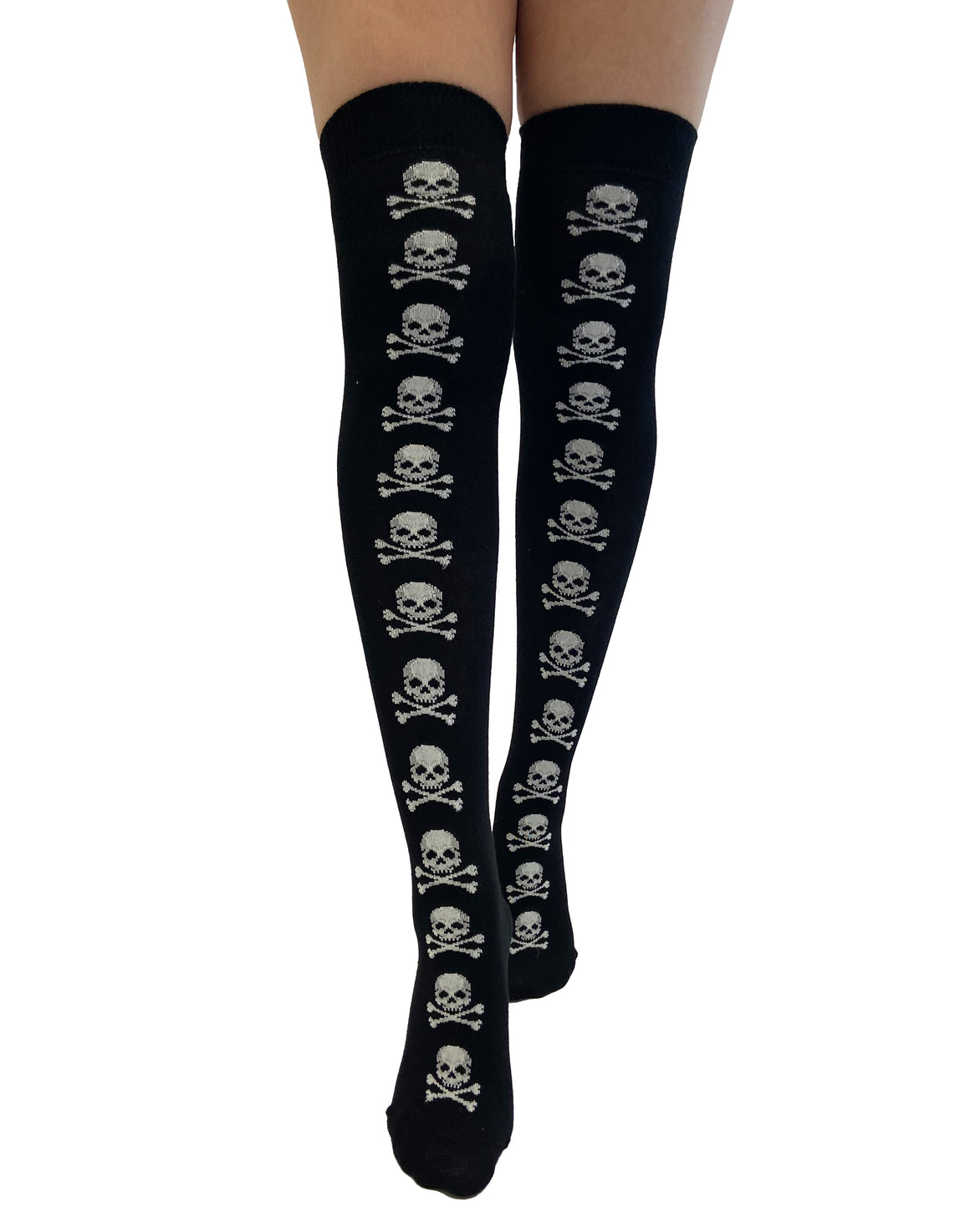 over the knee socks with skulls